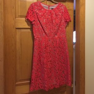Adrianna Papell Red Summer Lace dress. Size 12